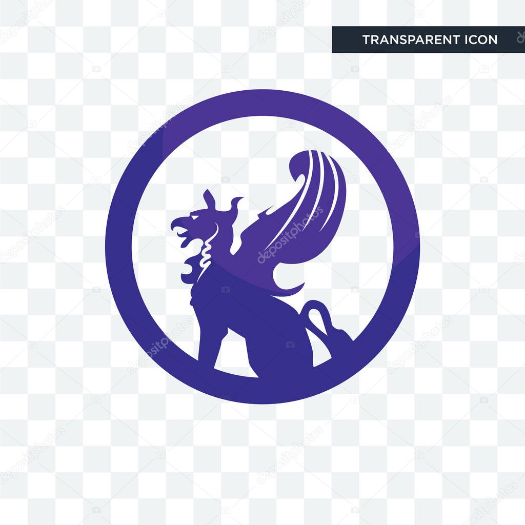 Griffon vector icon isolated on transparent background, griffon logo concept