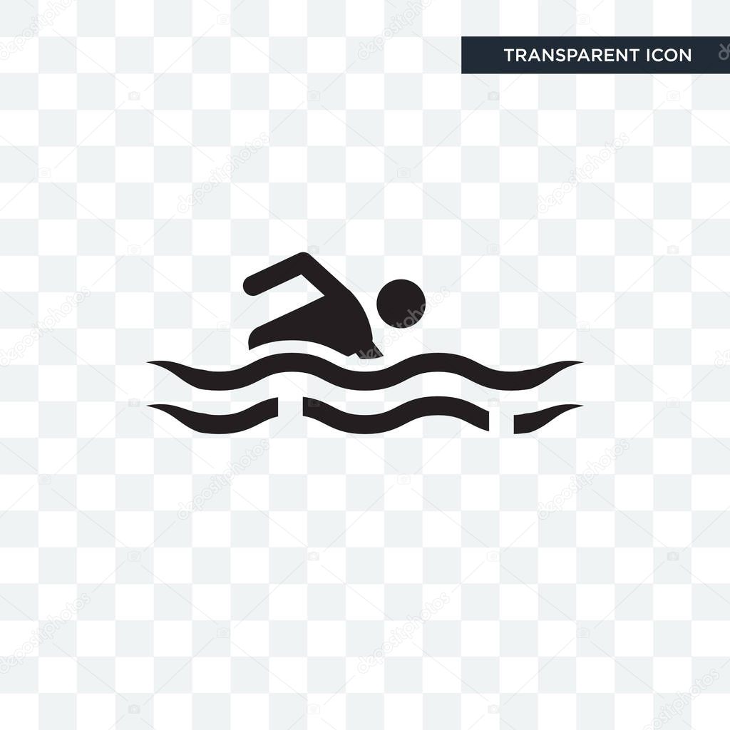 Man swimming vector icon isolated on transparent background, Man