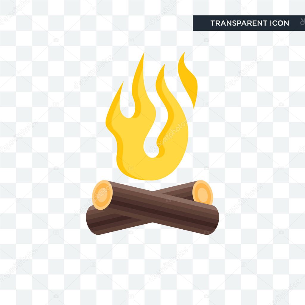 Campfire vector icon isolated on transparent background, Campfir