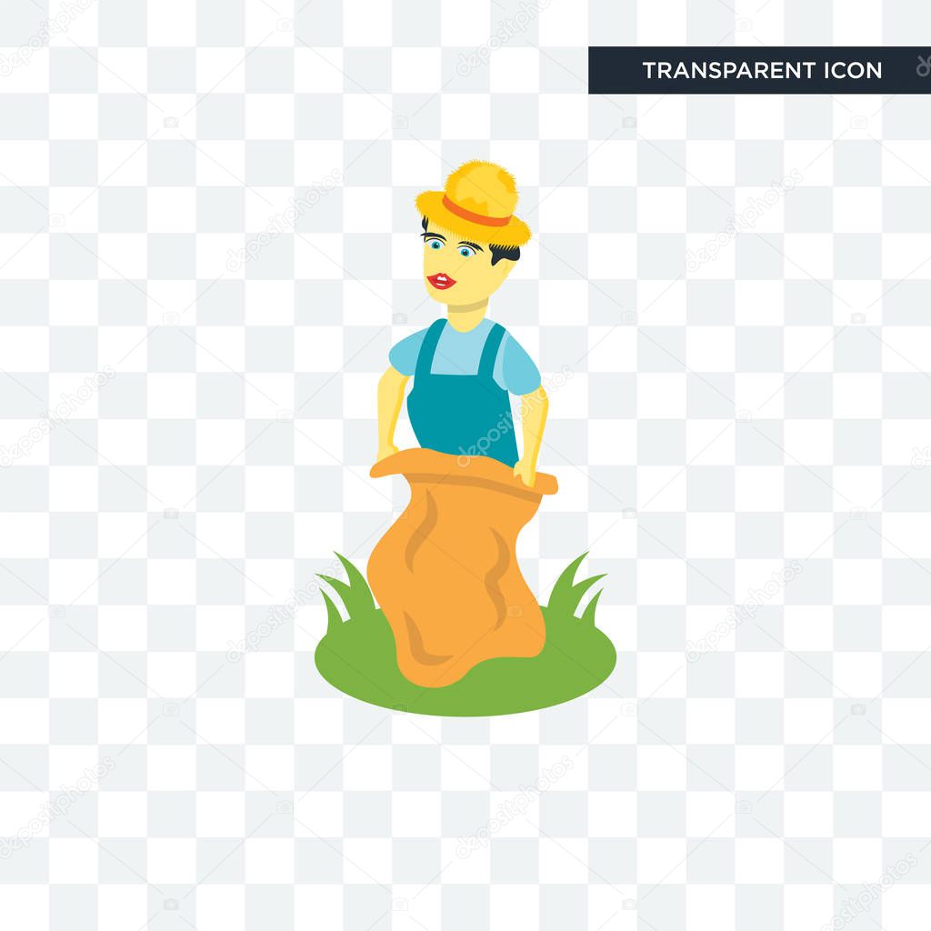 Sack race vector icon isolated on transparent background, Sack r