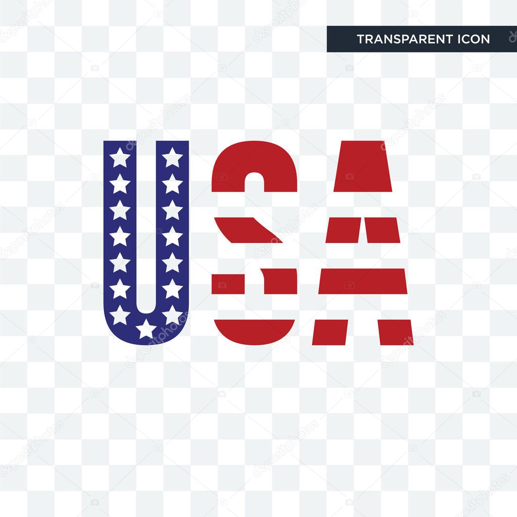 American flag vector icon isolated on transparent background, american flag logo concept