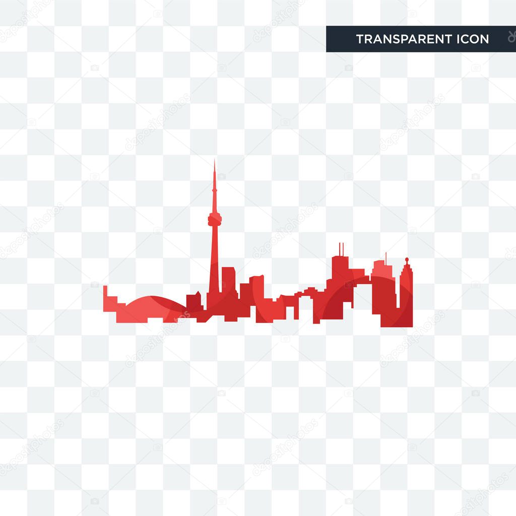 Toronto skyline vector icon isolated on transparent background, toronto skyline logo concept