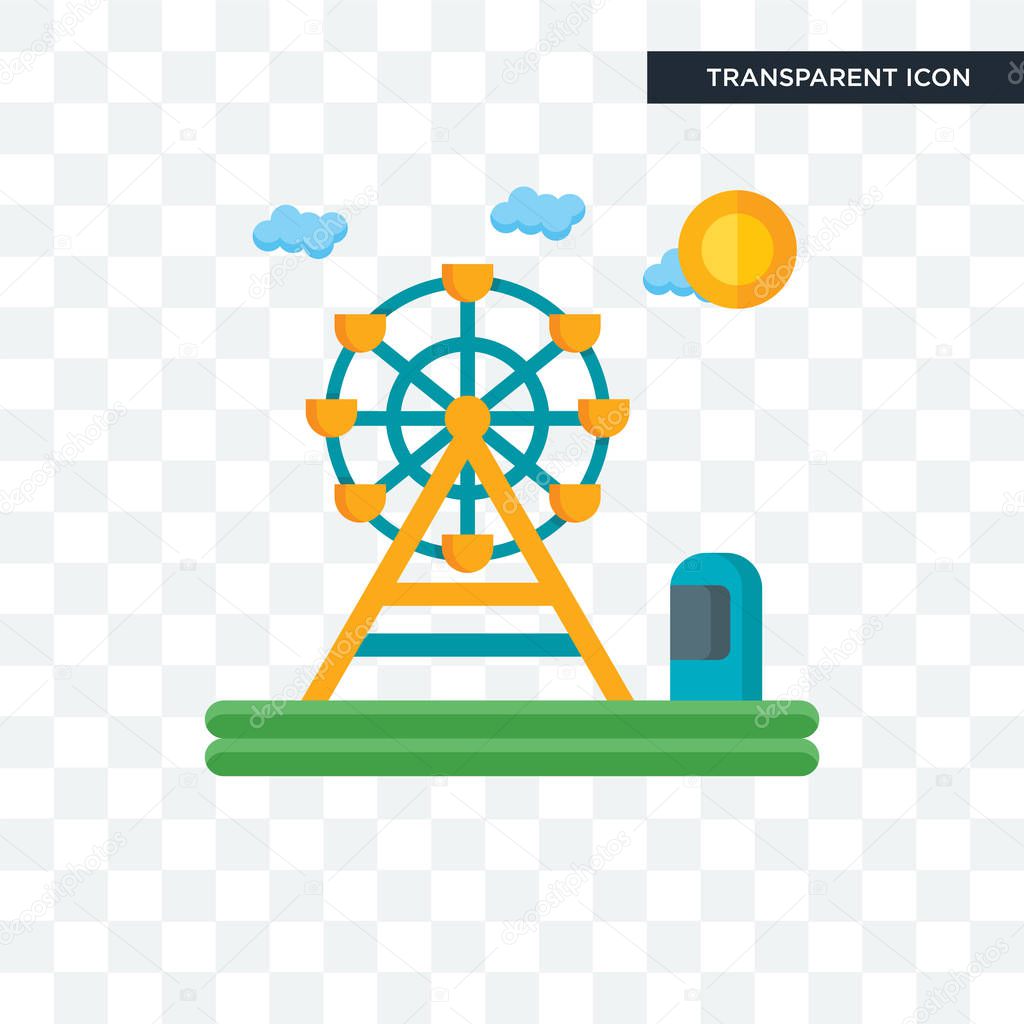 Amusement park vector icon isolated on transparent background, Amusement park logo concept