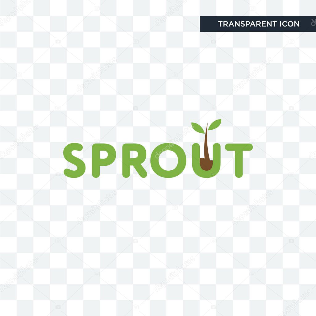 Sprout vector icon isolated on transparent background, sprout logo concept