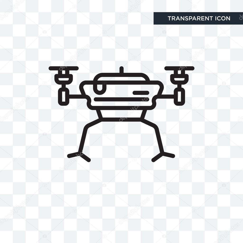 Drone vector icon isolated on transparent background, Drone logo concept