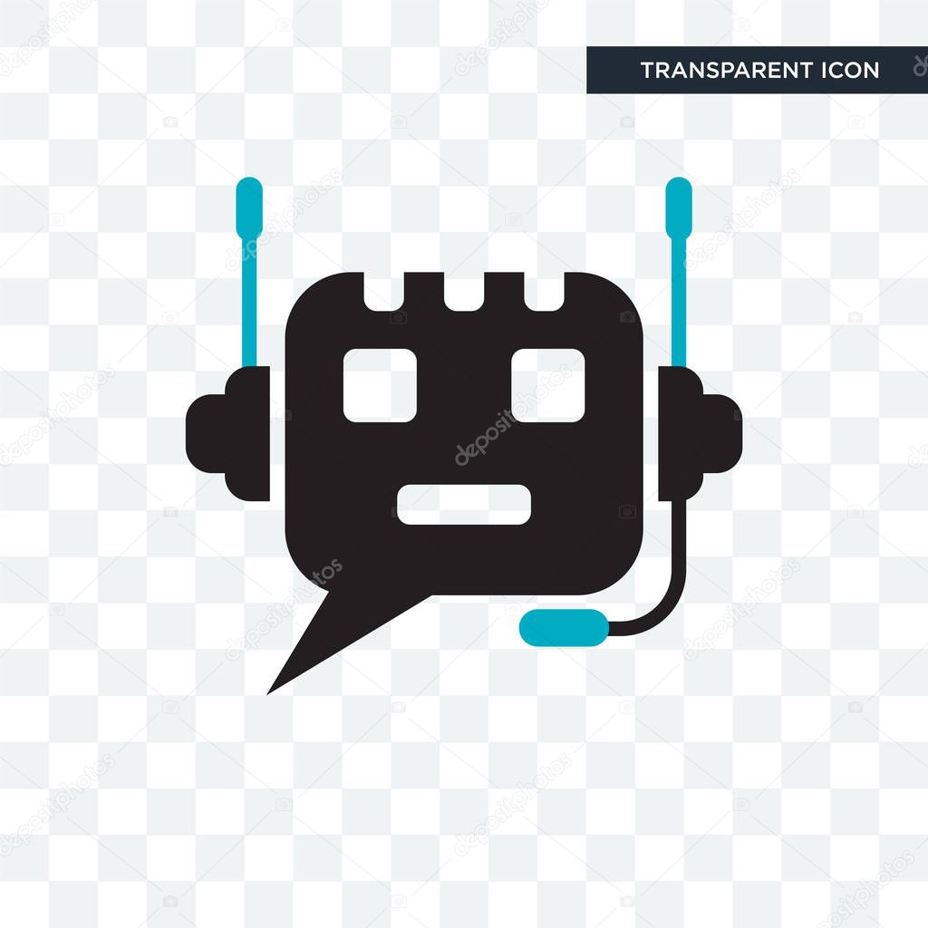 Chat bot vector icon isolated on transparent background, Chat bo