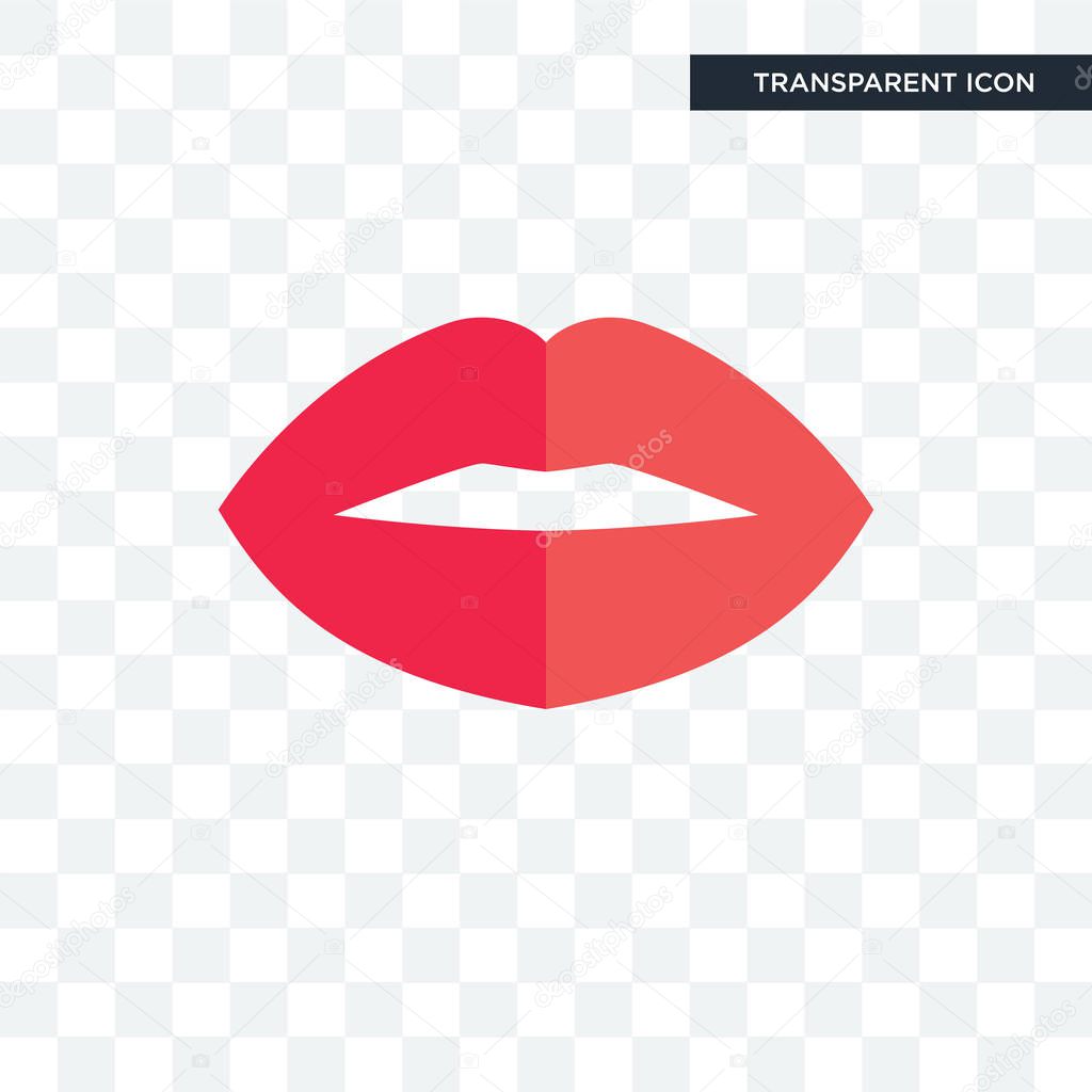 Lips vector icon isolated on transparent background, lips logo concept
