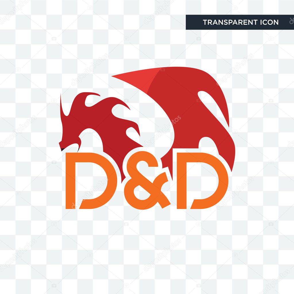 dungeons and dragons vector icon isolated on transparent backgro
