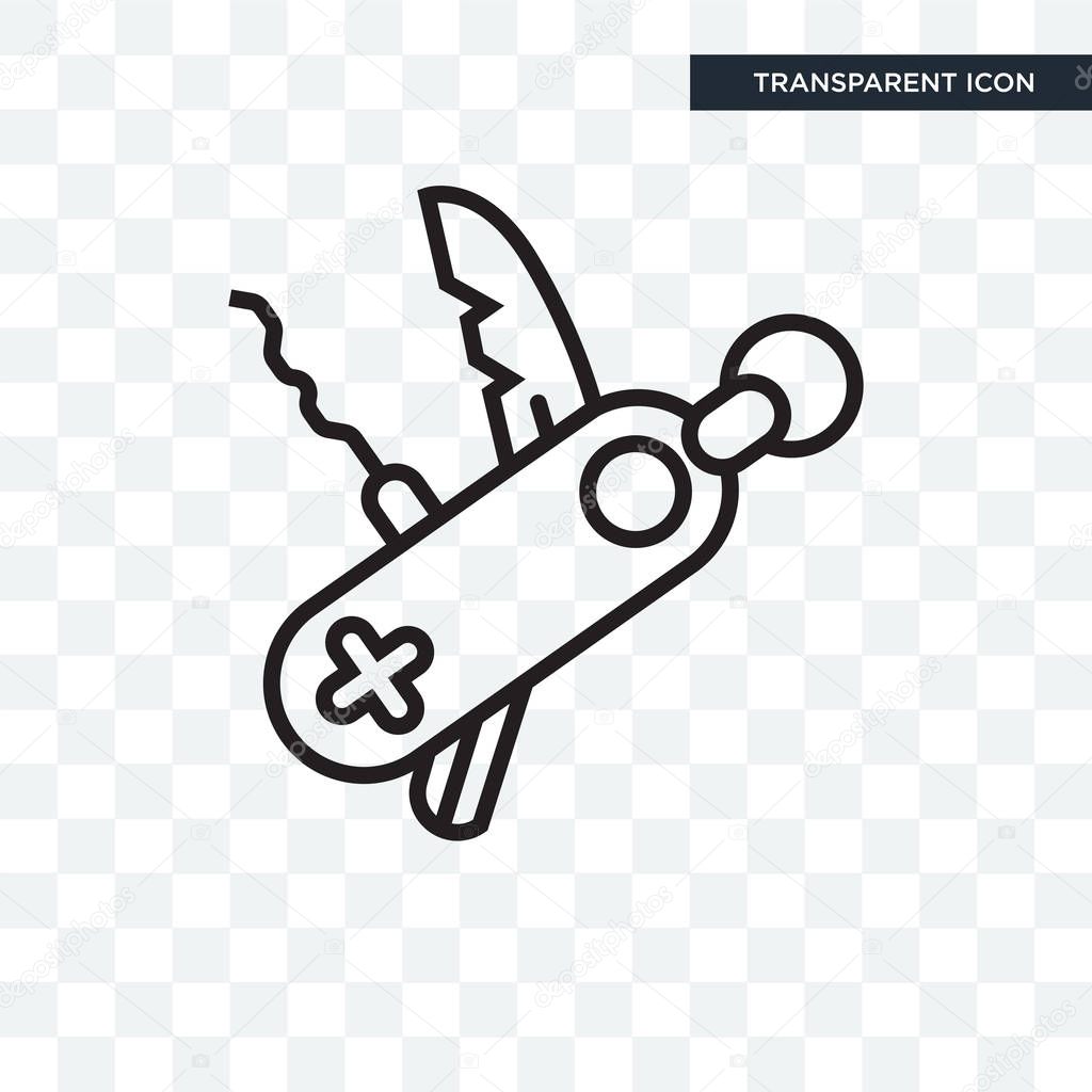 Swiss army knife vector icon isolated on transparent background, Swiss army knife logo concept