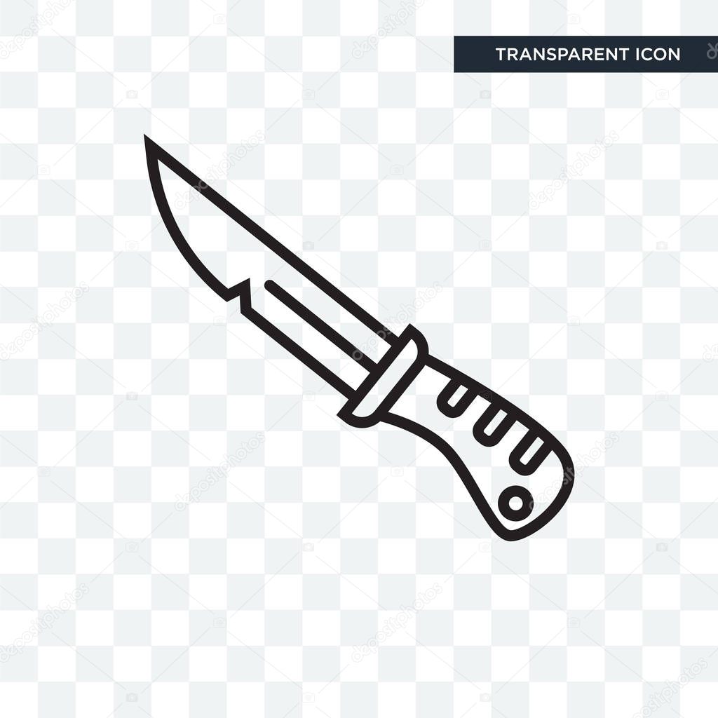 Knife vector icon isolated on transparent background, Knife logo concept