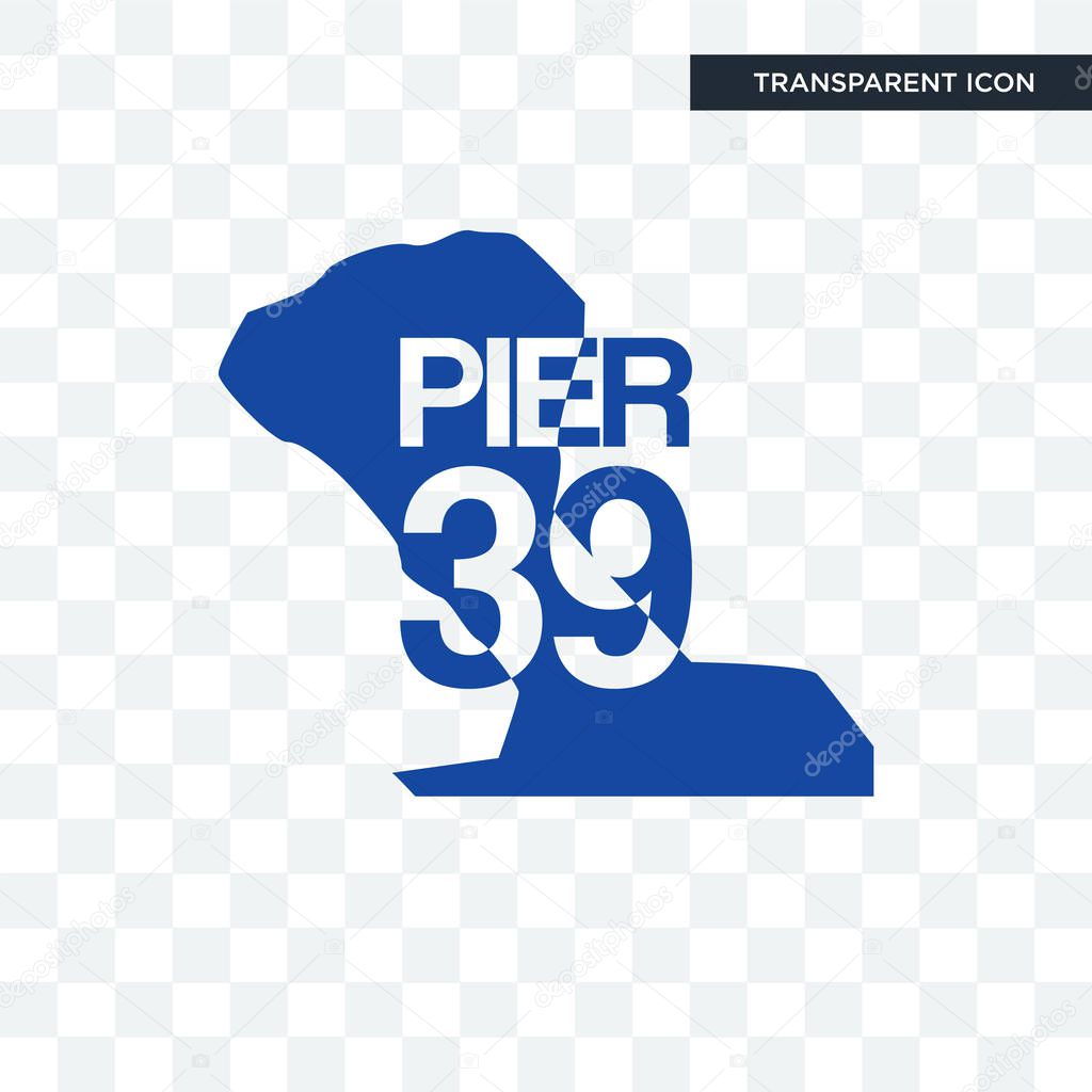 pier 39 vector icon isolated on transparent background, pier 39 