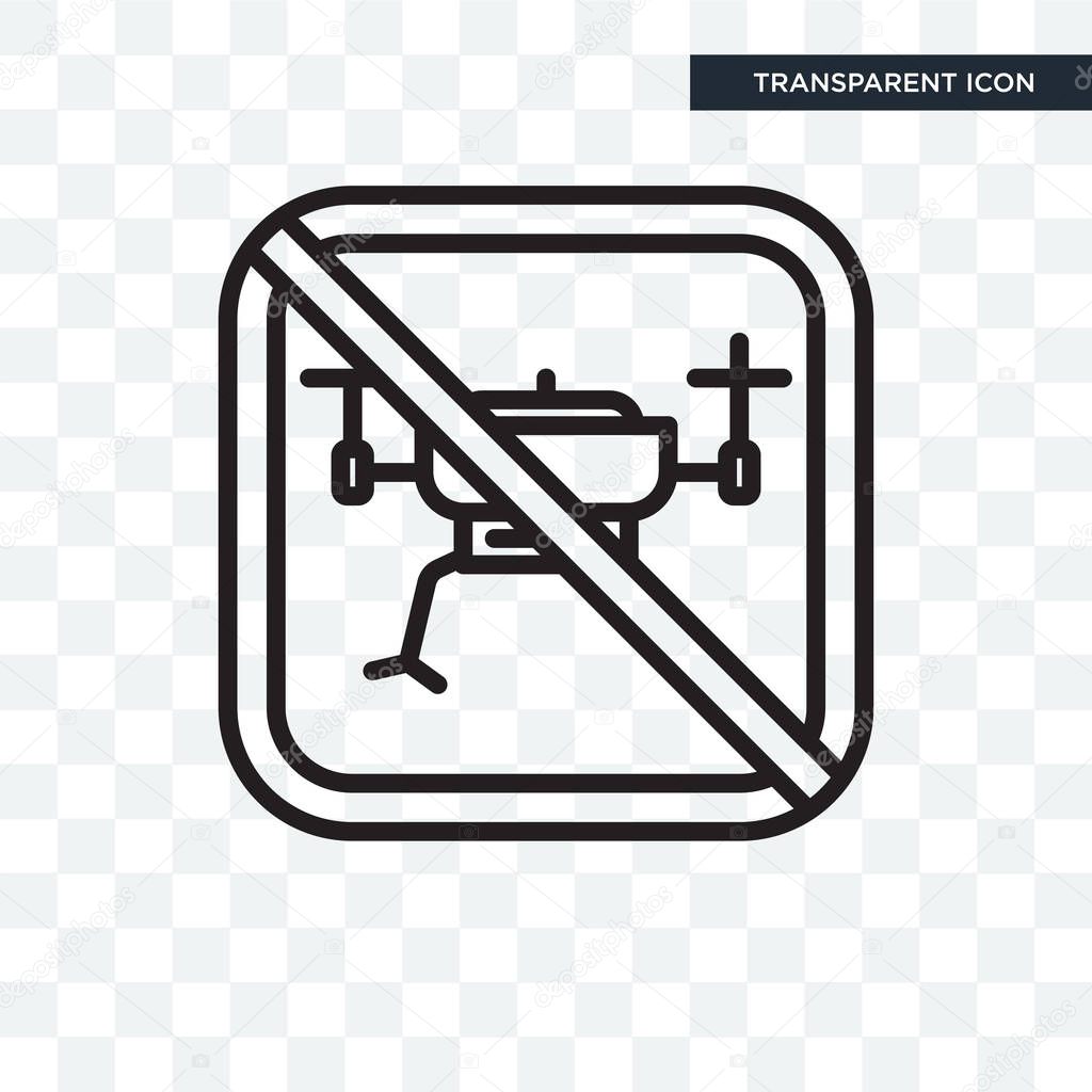 No drone zone vector icon isolated on transparent background, No drone zone logo concept
