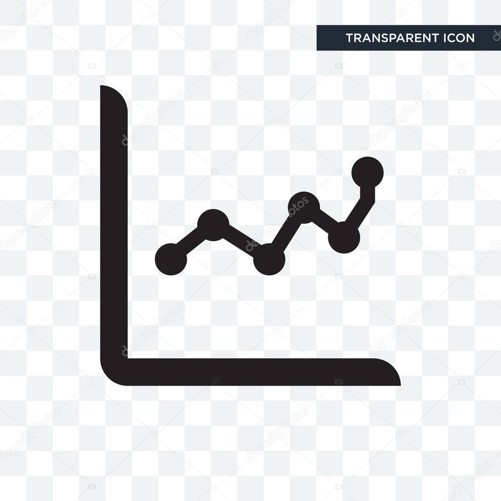 Line dot chart vector icon isolated on transparent background, Line dot chart logo concept