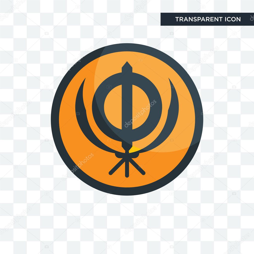 Sikhism vector icon isolated on transparent background, sikhism logo concept