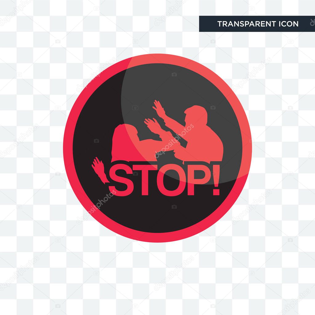 Domestic violence vector icon isolated on transparent background, domestic violence logo concept