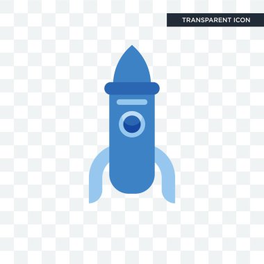 Saydam arka plan üzerinde roket lo izole roket vektör simgesi