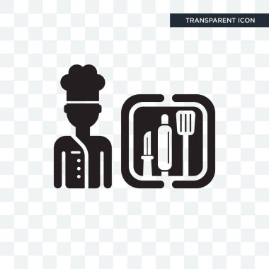 Saydam arka plan üzerinde Şef logosu d izole Şef vektör simgesi