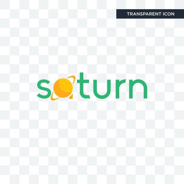 Saydam arka plan üzerinde Satürn lo izole Satürn vektör simgesi