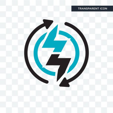 Yenilenebilir enerji vektör simgesi üzerinde şeffaf arka plan izole,