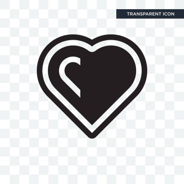 Saydam arka plan üzerinde kalp logosu izole kalp vektör simgesi