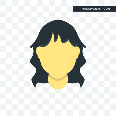 İzole kadın saç vektör simge şeffaf arka plan üzerinde kadın