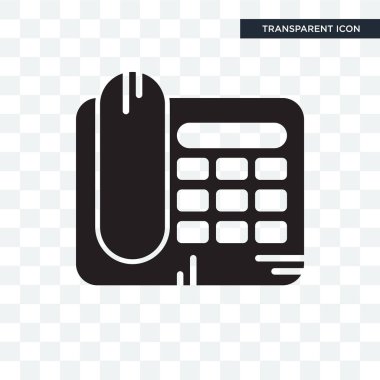 Saydam arka plan üzerinde Teleph izole telefon vektör simgesi