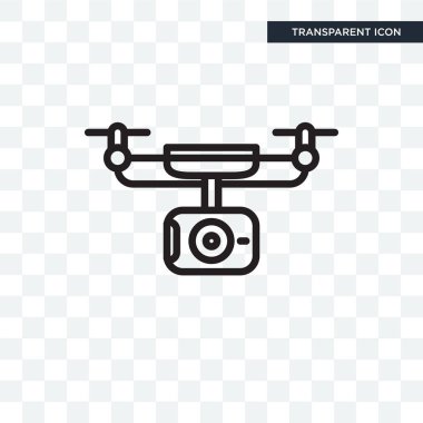 Saydam arka plan üzerinde dron logo tasarımı izole dron vektör simgesi