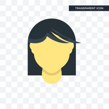 İzole kadın saç vektör simge şeffaf arka plan üzerinde kadın