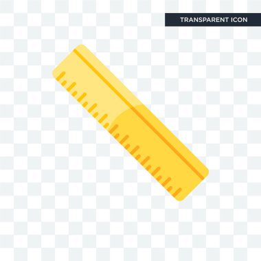 Saydam arka plan üzerinde cetvel logo izole cetvel vektör simgesi