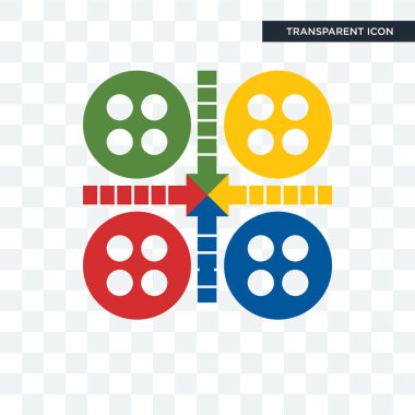 saydam arka plan üzerinde ludo logosu d izole ludo vektör simgesi