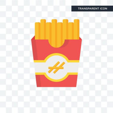 Saydam arka plan üzerinde Fre izole patates kızartması vektör simgesi