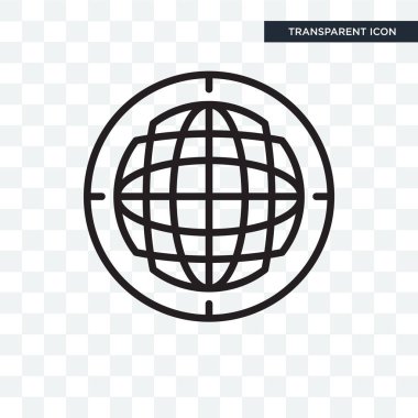 Saydam arka plan üzerinde Worldw izole dünya çapında vektör simgesi