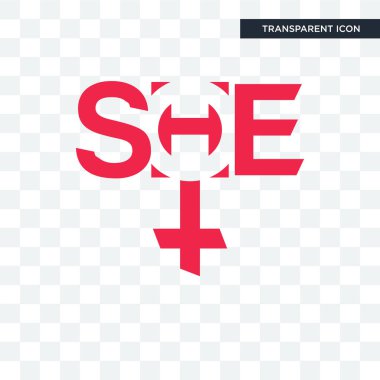She vector icon isolated on transparent background, she logo des vector