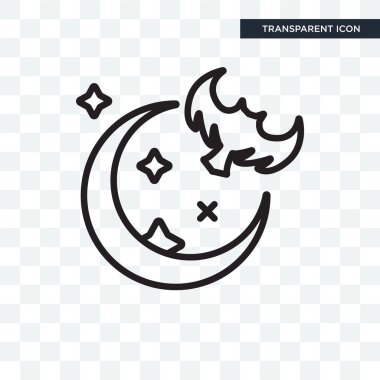 Saydam arka plan üzerinde gece logo izole gece vektör simgesi