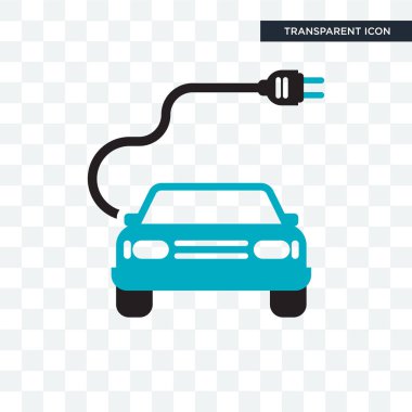 saydam arka plan üzerinde elec izole elektro araba vektör simgesi