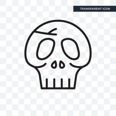 Saydam arka plan üzerinde kafatası logo izole kafatası vektör simgesi