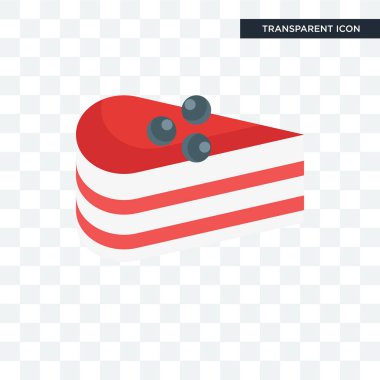 Saydam arka plan üzerinde pasta logosu d izole kek vektör simgesi