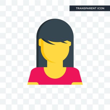 Saydam arka plan üzerinde kadın logo izole kadın vektör simgesi