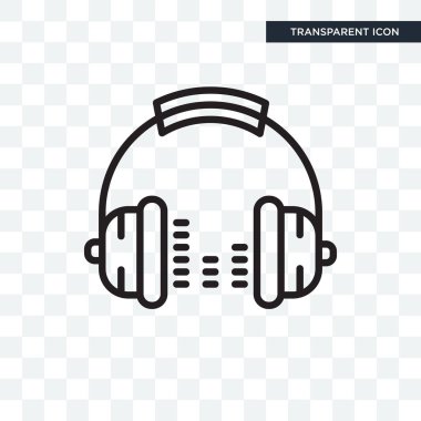 Saydam arka plan üzerinde kulaklık logo tasarımı izole kulaklık vektör simgesi