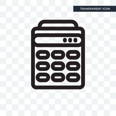 Hesap makinesi matematik araç vektör simgesi üzerinde şeffaf backgr izole