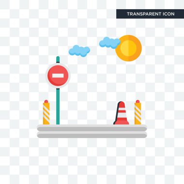 Saydam arka plan üzerinde yol logosu d izole yol vektör simgesi