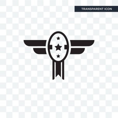 Saydam arka plan üzerinde madalya logo izole madalya vektör simgesi