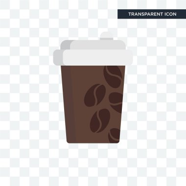 Saydam arka plan üzerinde kahve izole kahve fincanı vektör simgesi