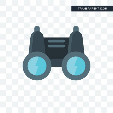 Saydam arka plan üzerinde Binoc izole dürbün vektör simgesi