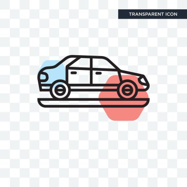 Saydam arka plan üzerinde araba logosu des izole araba vektör simgesi