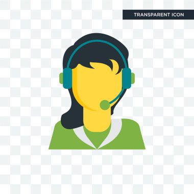 Saydam arka plan üzerinde Tel izole telemarketer vektör simgesi