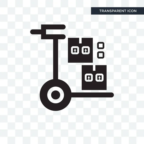 Kruiwagen vector pictogram geïsoleerd op transparante achtergrond, Whee — Stockvector