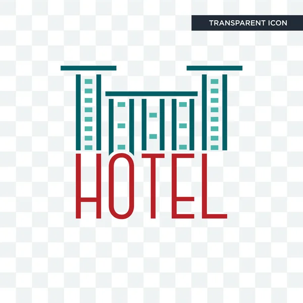 Ícone do vetor do hotel isolado no fundo transparente, logotipo do hotel — Vetor de Stock
