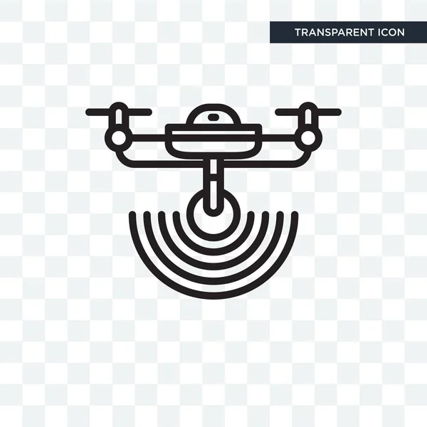 Drone icono del vector aislado sobre fondo transparente, diseño del logotipo de Drone — Archivo Imágenes Vectoriales