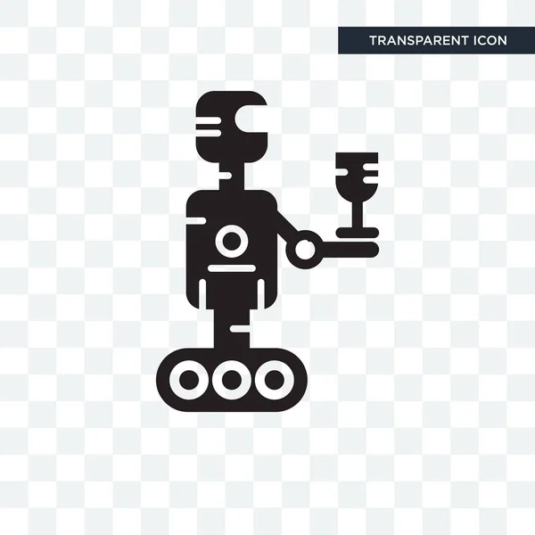 Roboter-Vektorsymbol isoliert auf transparentem Hintergrund, Roboter-Logo — Stockvektor